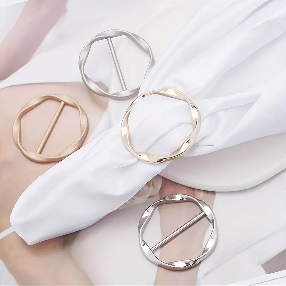 Set of 10 Alloy Round Scarf Buckle Clips for Women Dress Shirt Coat Accessories