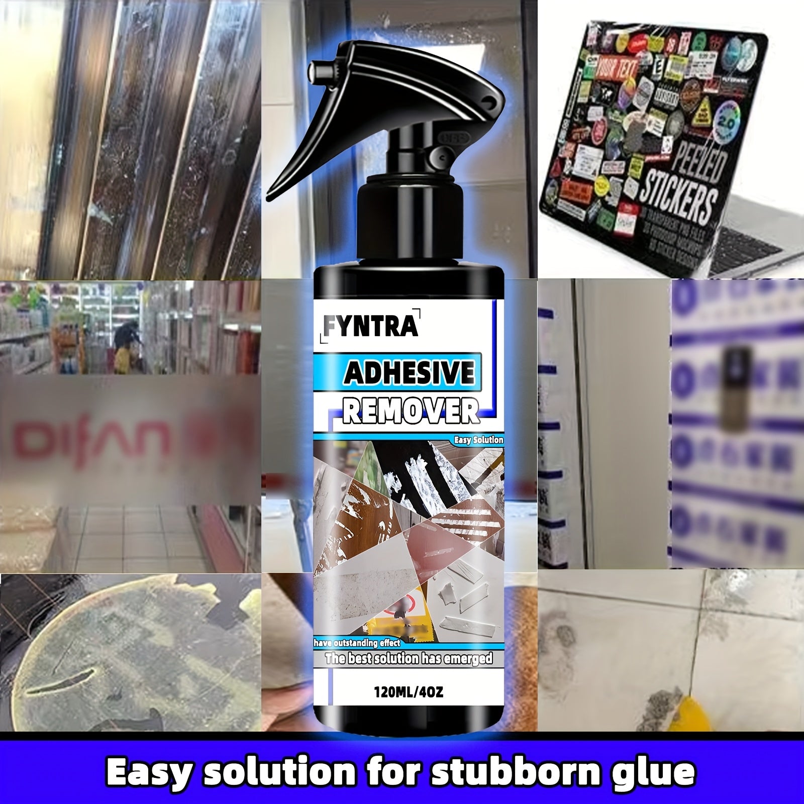 Adhesive Remover For Labels and Stickers, Safe, Fast, Includes Spatula Tool