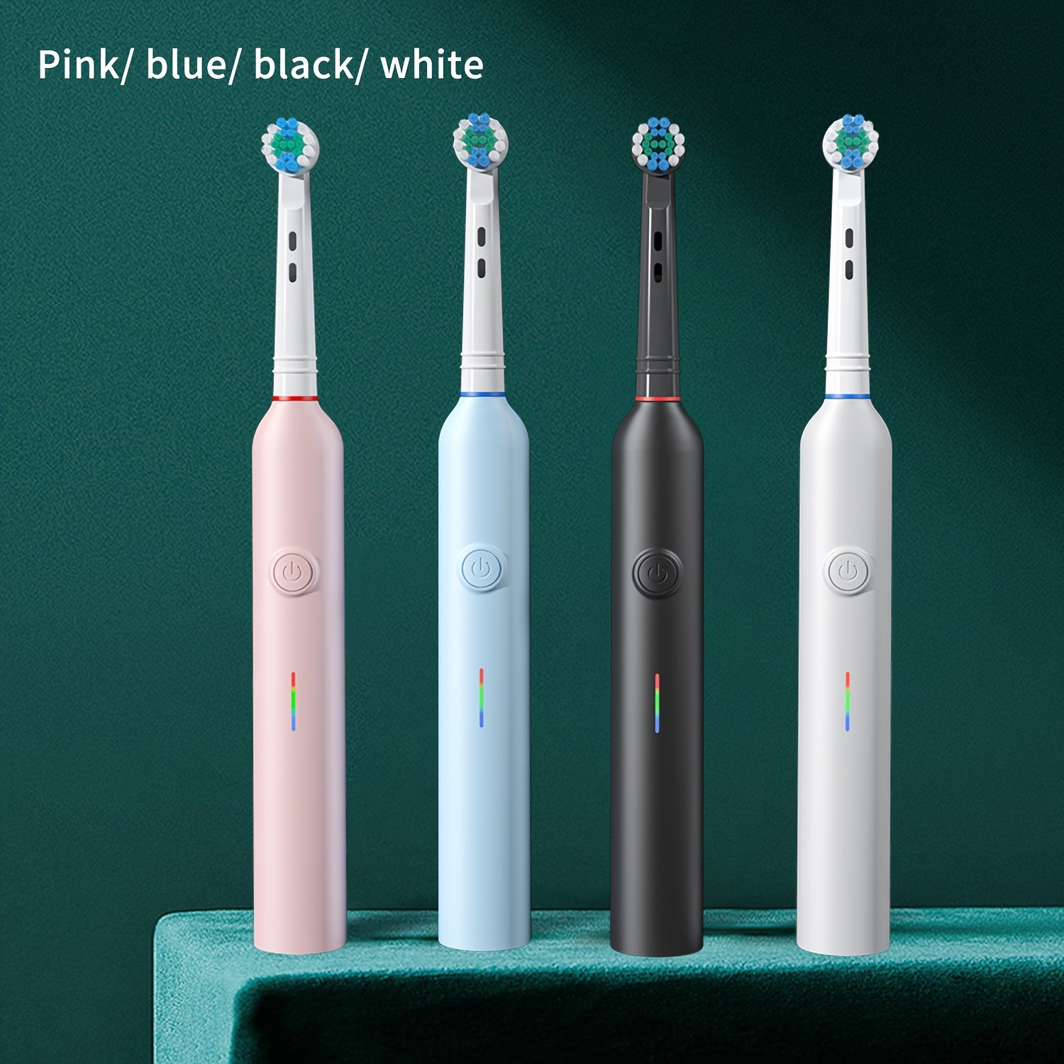 8 ta almashtiriladigan bosh va sayohat qutisi bilan elektr tish cho'tkasi