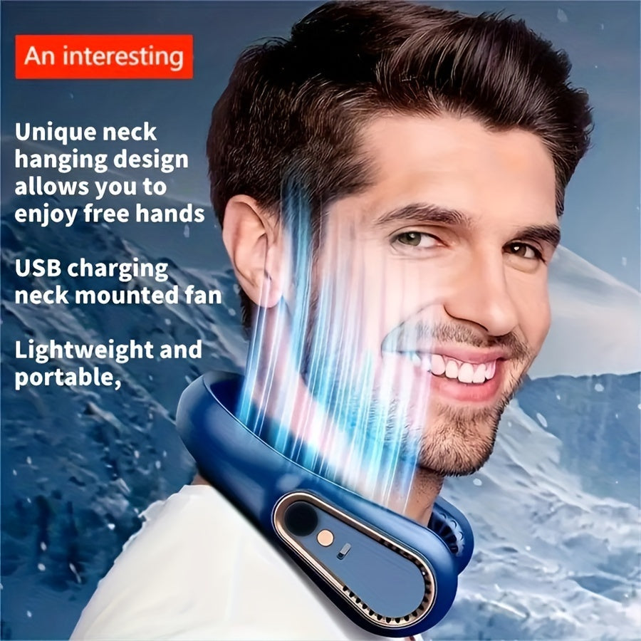 Portable USB Neck Fan Rechargeable Flexible 360° Cooling Quiet Outdoor Use
