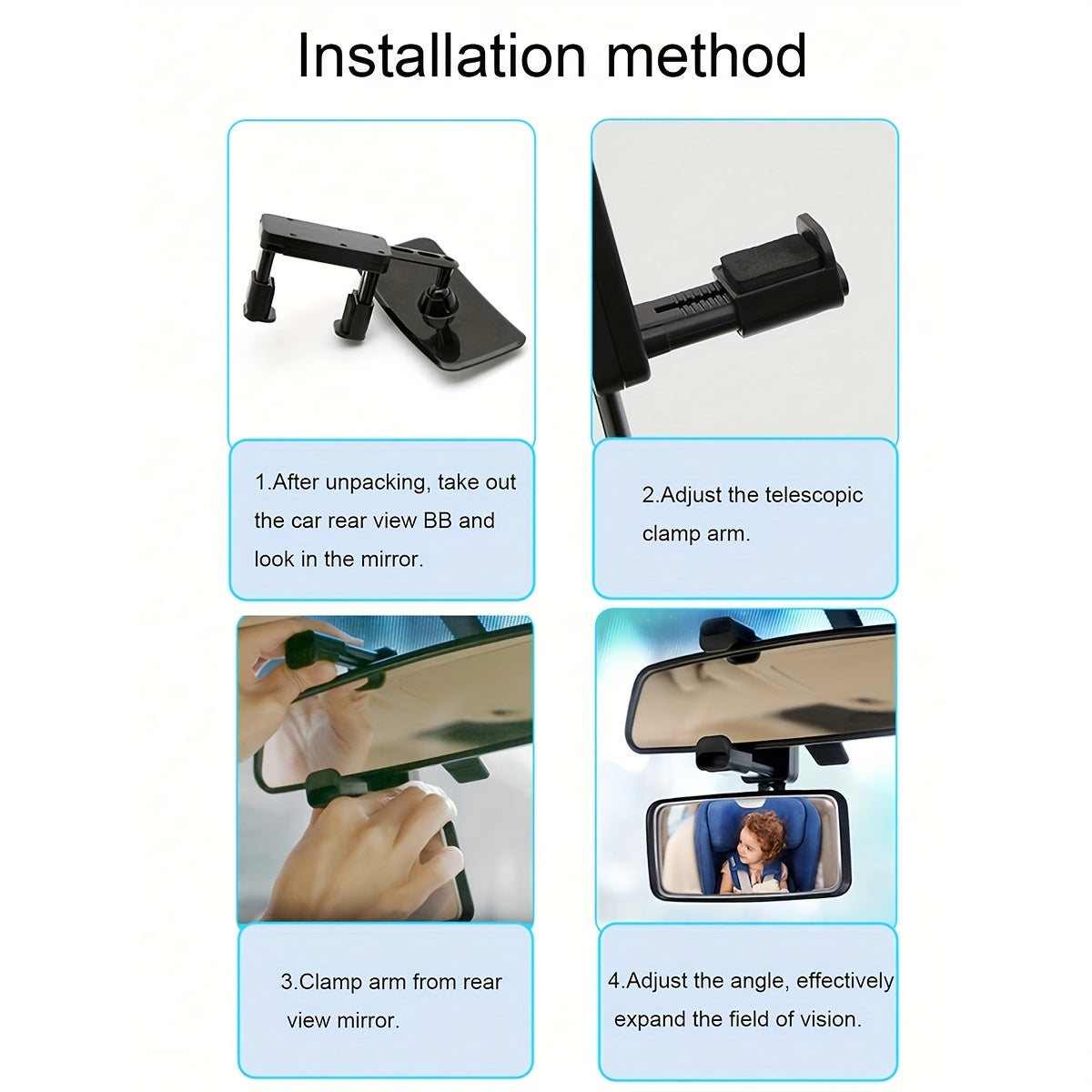 Car Rearview Mirror for Reverse Safety and Parking Assistance