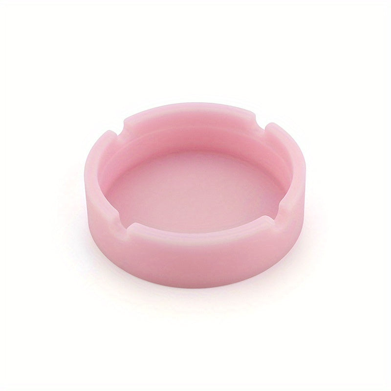 Unisex Silicone Luminous Round Ashtray Fluorescent Smoking Accessory