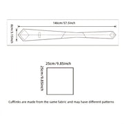 Men's Accessories Set Polyester Paisley Tie Pocket Square Cufflinks