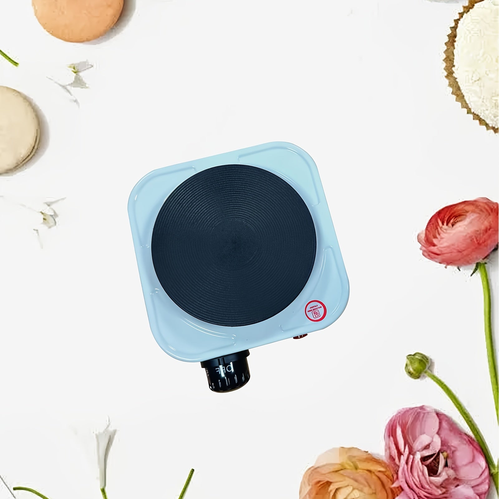 Compact electric heating stove for tea-making, portable with temperature control