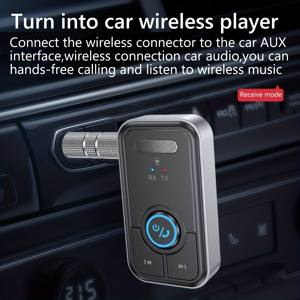 Wireless Car Transmitter and Receiver with USB Charging for Vehicle Audio