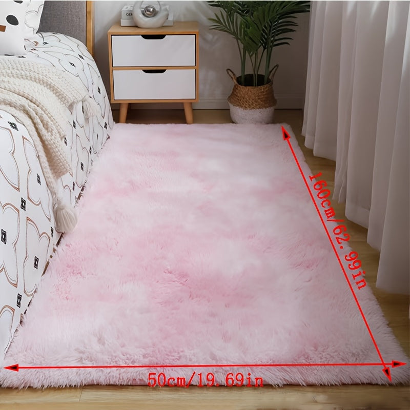 Tie-Dye Plush Area Rug with Gradient Design Non-Slip Thick Soft for Living Room Bedroom Balcony