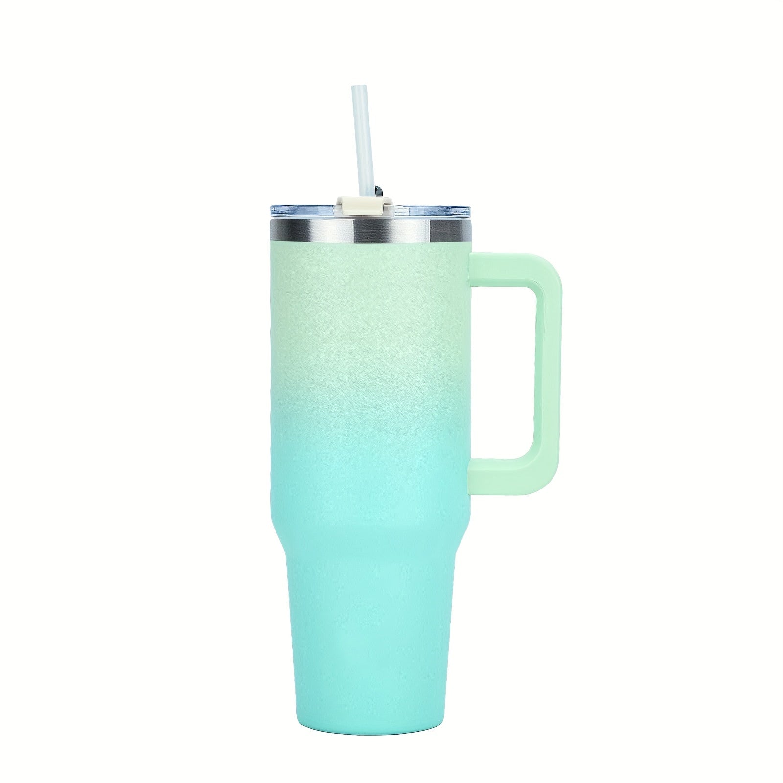 Taza de viaje de acero inoxidable de 30oz con asa y pajilla para bebidas calientes y frías