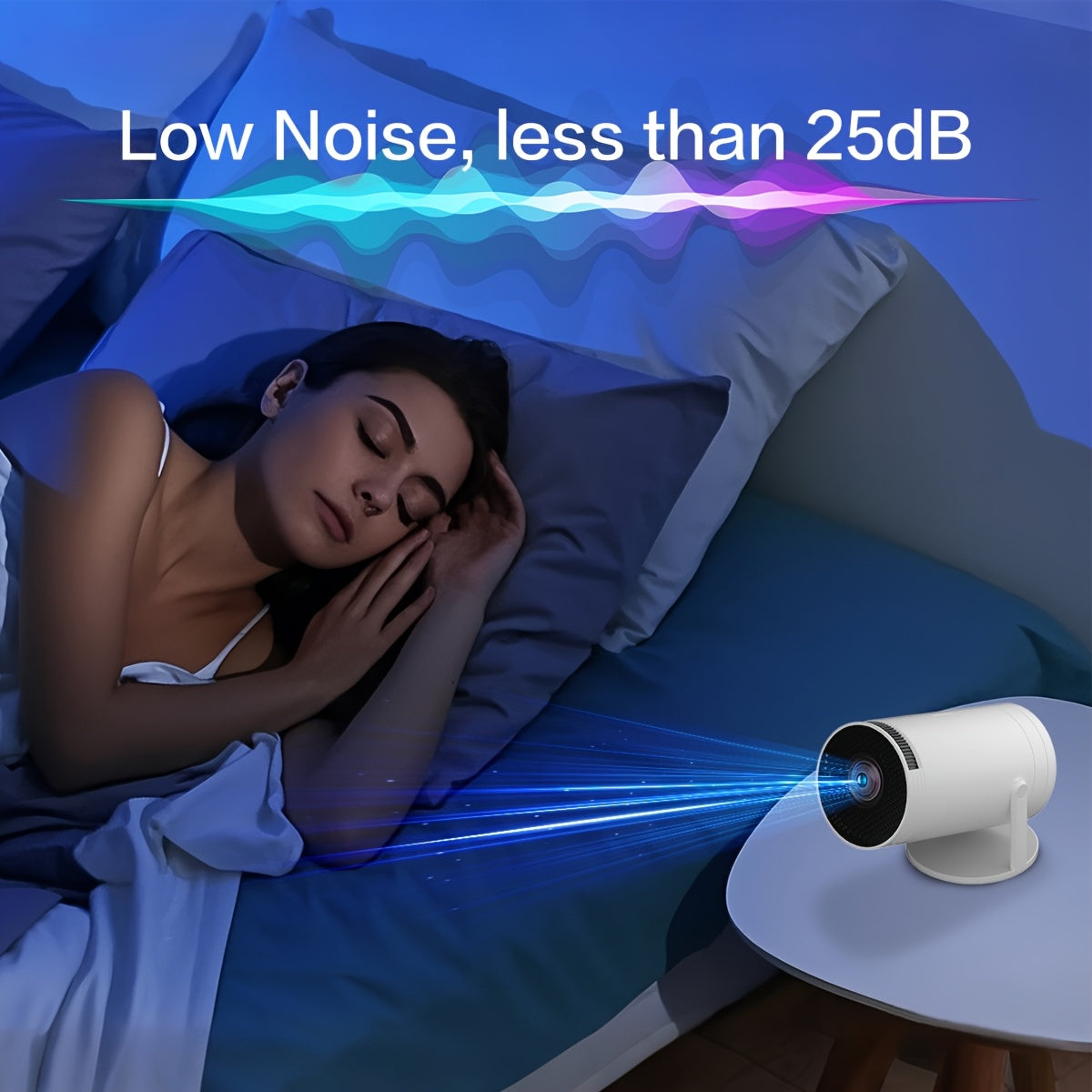 Mini LED Portable Video Projector 1080P WiFi6 5.2 Android 180° Flip