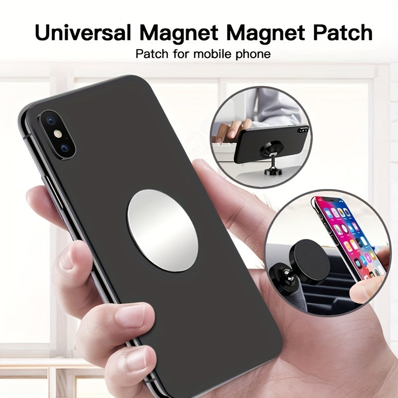 Universal magnitli telefon tutqichlar to'plami, metall plitalar uchun 5 ta dumaloq bracketlar