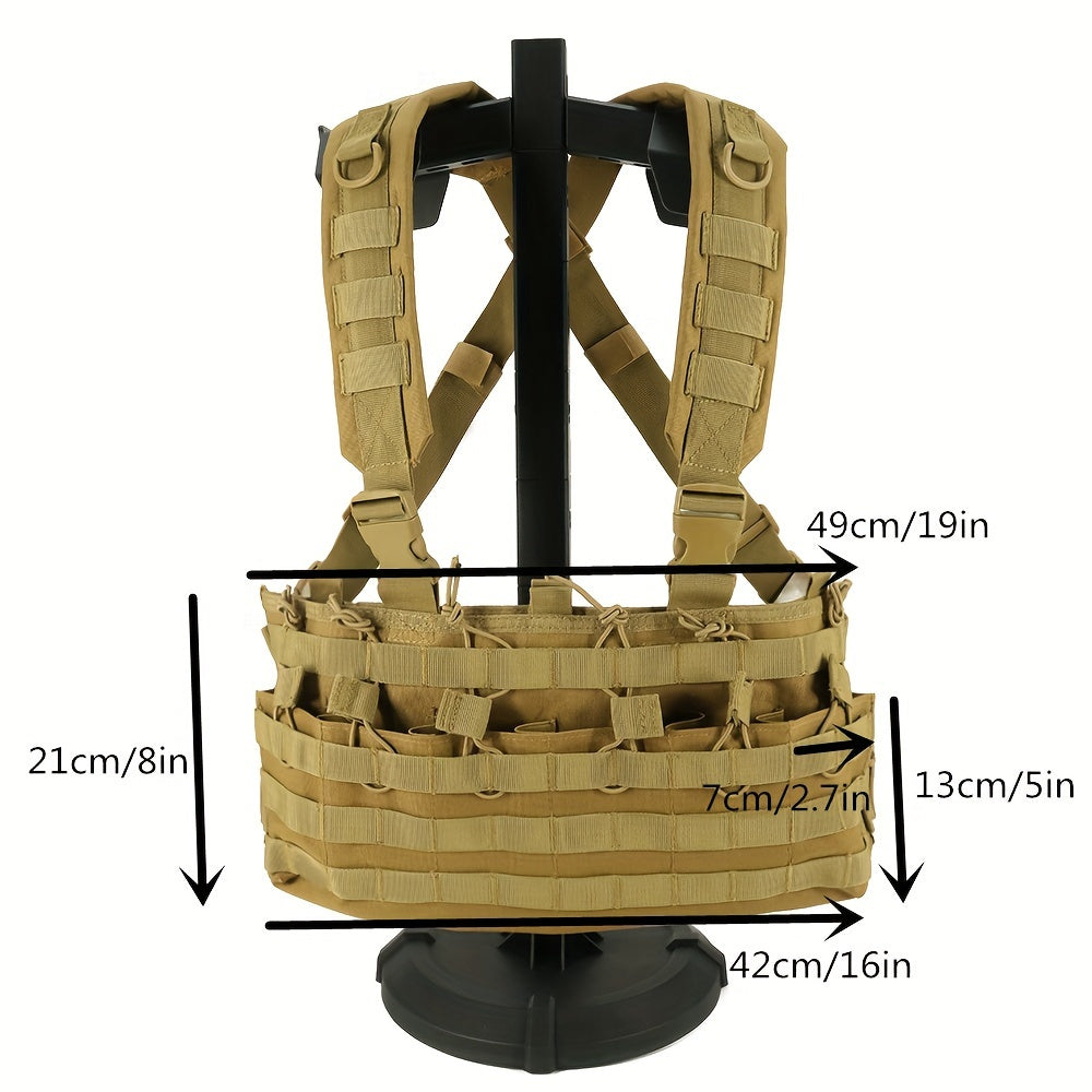 Durable Nylon Chest Rig with MOLLE Pouch for Hunting and Airsoft