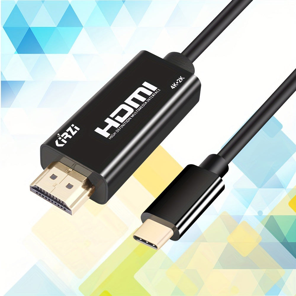 4K USB-C to HDMI Cable Thunderbolt 3/4 Compatible Flat Black for MacBook Pro iPad Pro Samsung Galaxy Surface Devices