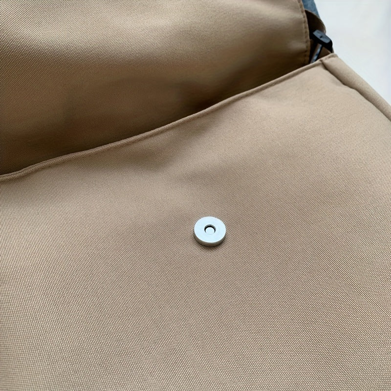 Nylon Crossbody Bag with Adjustable Strap Zipper Closure Lightweight and Foldable in Black Beige Coffee