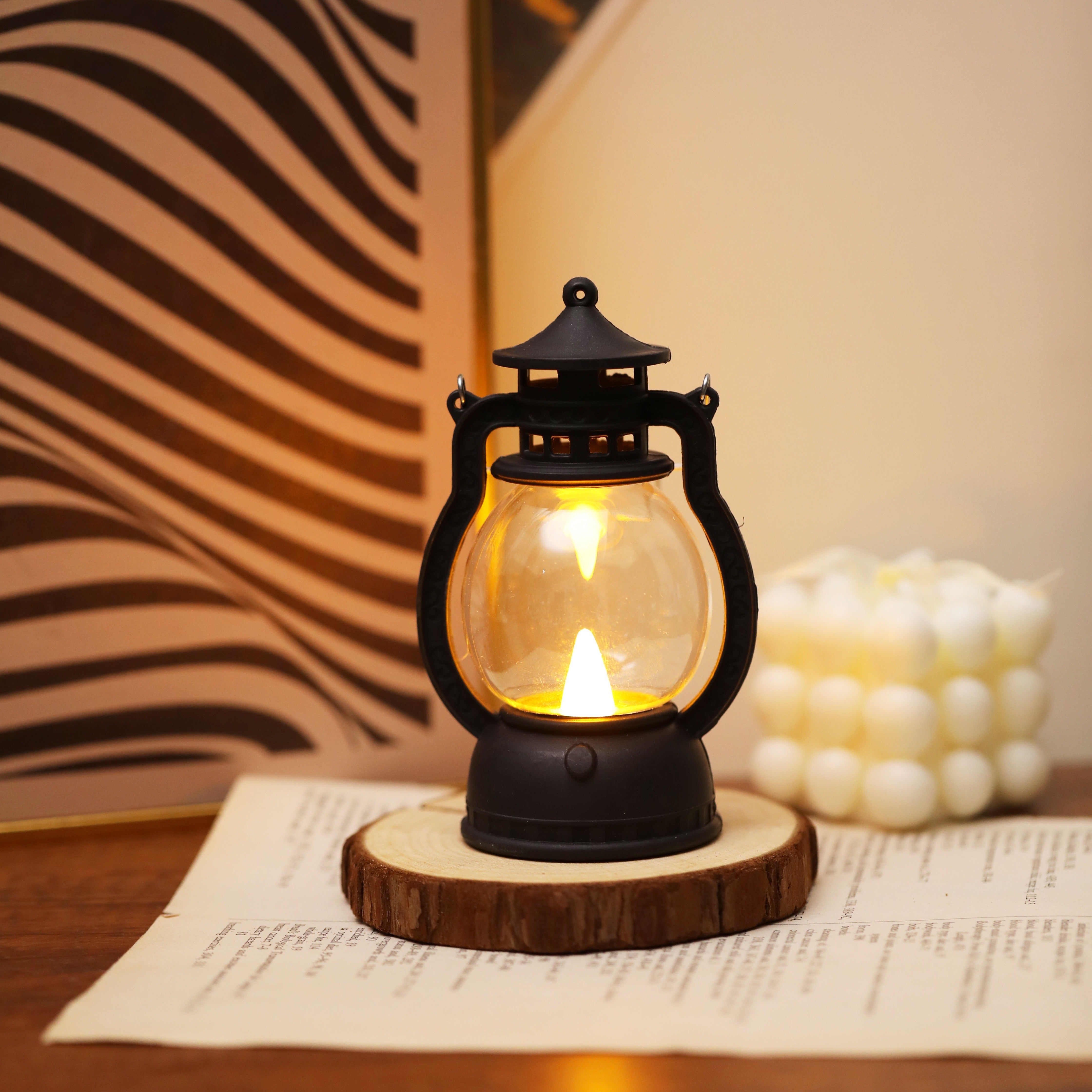 Mini LED Lantern with Battery Included for Decoration Bedroom Party Holiday Faux Candle Light