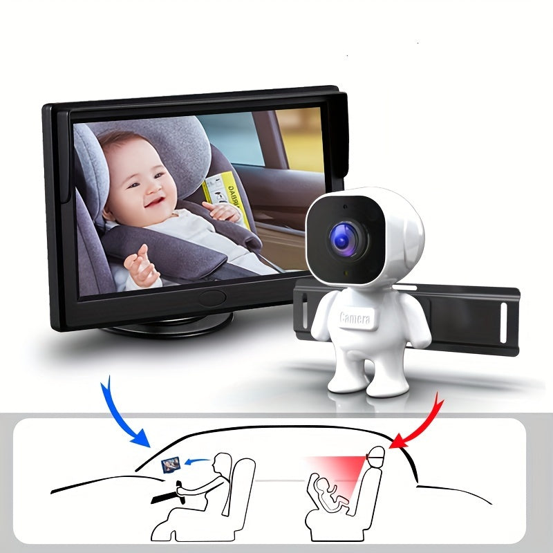 Car Rear-View Monitor 12.7cm Night Vision Camera for Child Seat Viewing