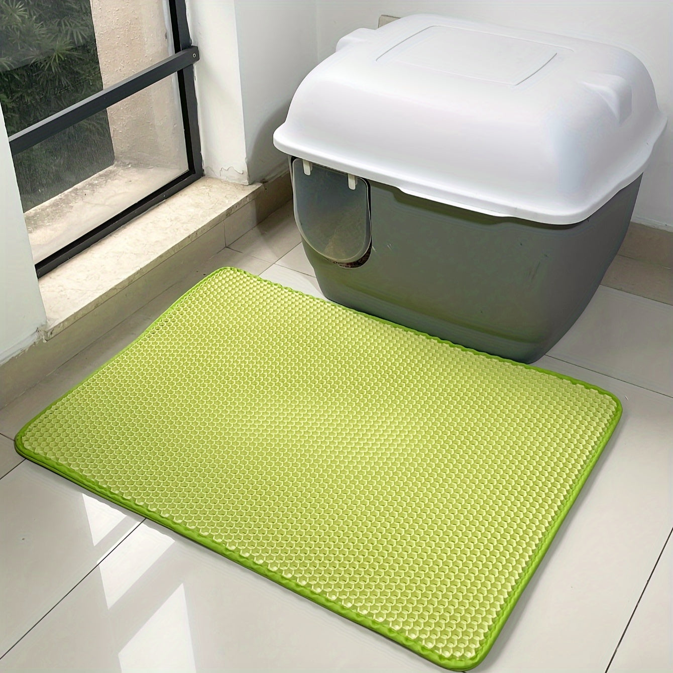 XL Double Layer EVA Cat Litter Mat Waterproof Washable Anti-Slip Odor Control Large Pet Mess Protector