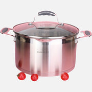 "Ikki tutqichli zanglamas po'latdan yasalgan sho'rva qozoni, qalin va yopishmaydigan, qaynatmalar, makaron, shirinliklar va souslar uchun mukammal - uyda foydalanish uchun ideal, sovg'a qutisida taqdim etilgan - Villa 304."