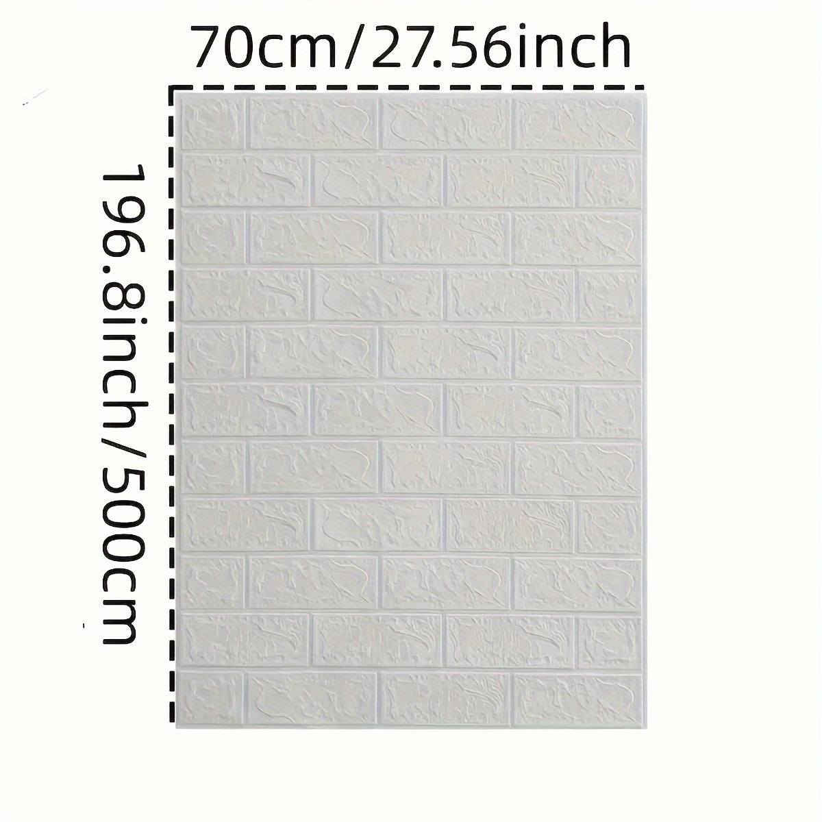 5.0m x 70cm Self-Adhesive Waterproof Brick Wallpaper Matte Finish for Kitchen Living Bathroom Decor