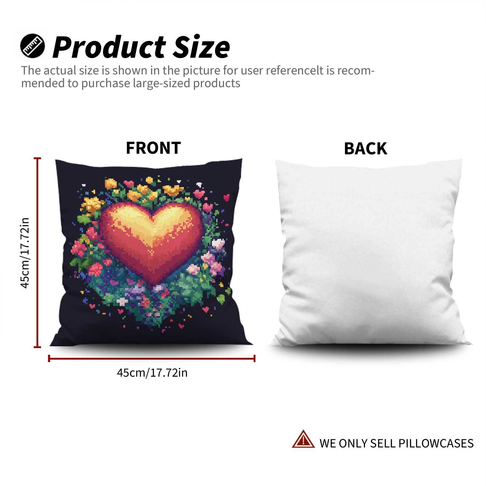 Set of 4 Heart and Butterfly Throw Pillow Covers Soft Zipper Closure Machine Washable Decorative Cushions for Sofa Bedroom Balcony Car