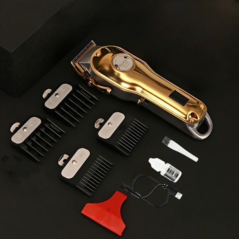 Cortapelos de metal 2500mAh Pantalla LCD Carga rápida USB-C Hoja de acero al carbono Motor de 5W