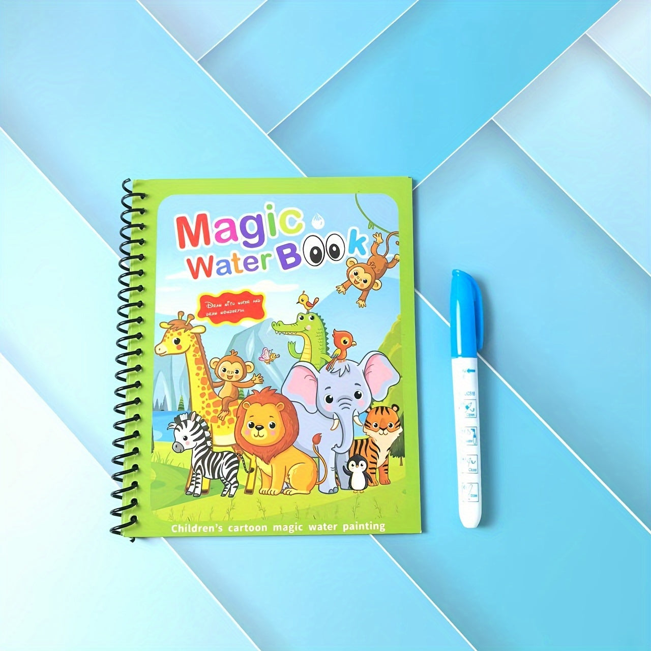 Water Coloring Book for Kids Ages 3 Plus Reusable Water Drawing Pad with Color Pen Educational Painting Activity