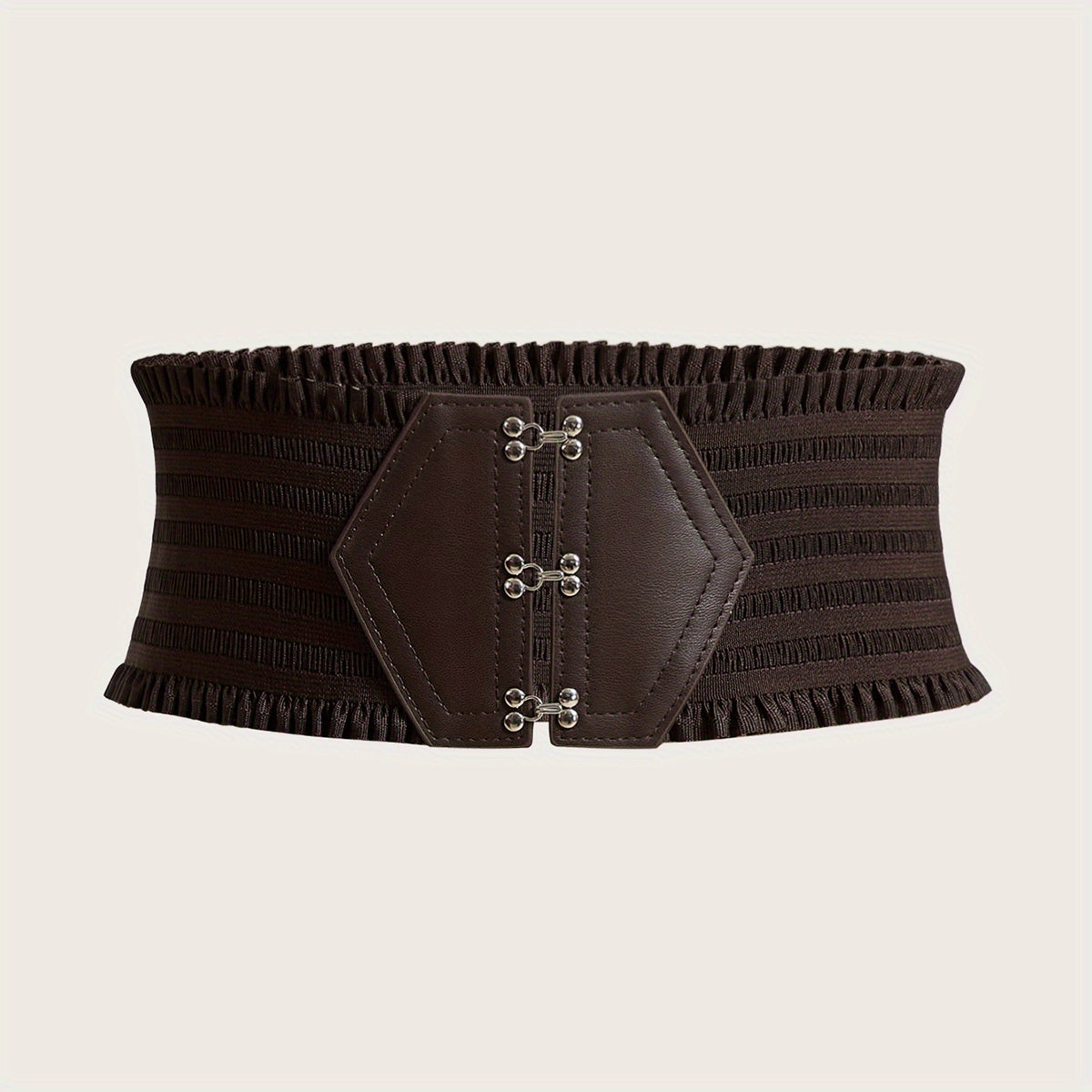 Women's Elastic Waistband Dress Girdle with Candy-Colored Ruffles and Wide Belt