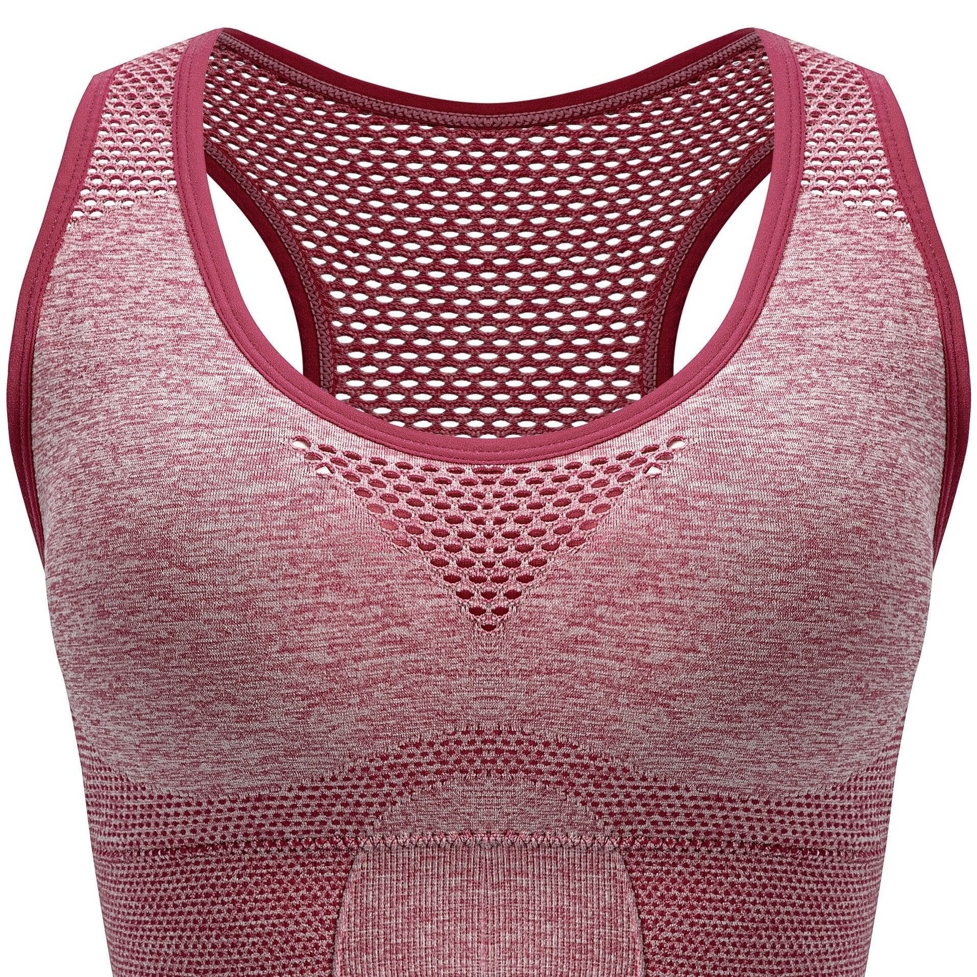 Sujetador deportivo transpirable sin costuras para mujer talla plus, soporte bajo, top de yoga