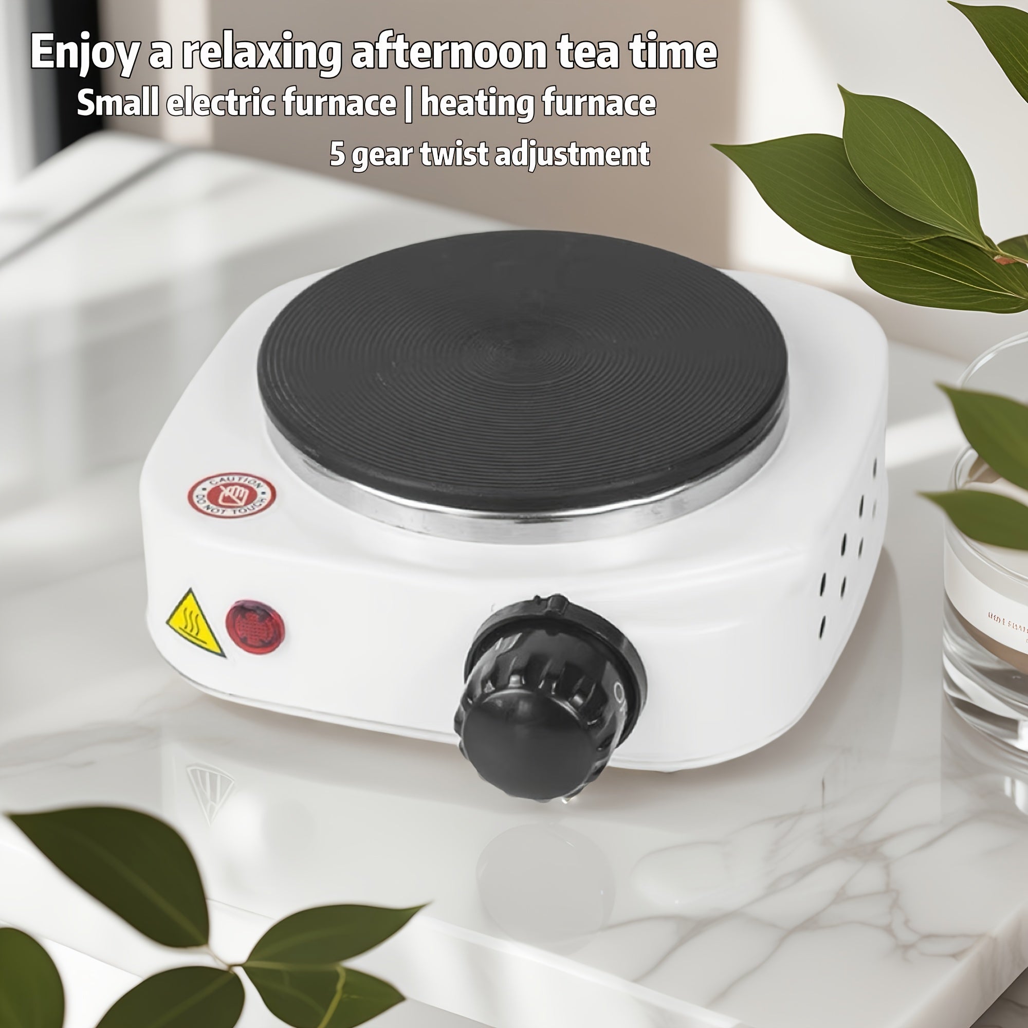 Электрическая обогревающая плита с чайником, чугунная плита, 5 уровней регулировки огня, компактная для дома и кемпинга, 220-240 В