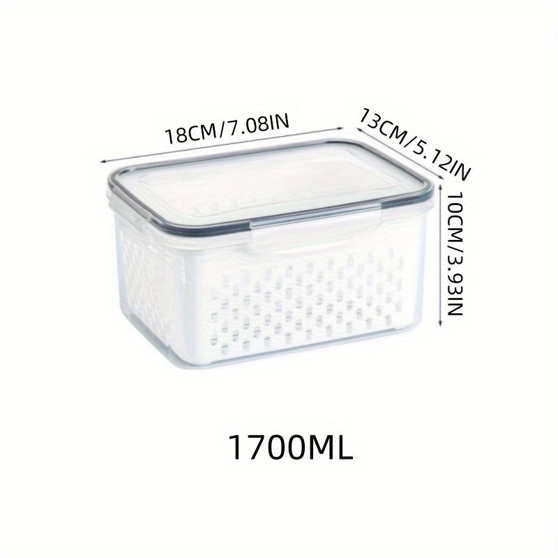 BPA-Free Fruit Storage Container with Drain Colander and Airtight Lid for Refrigerator