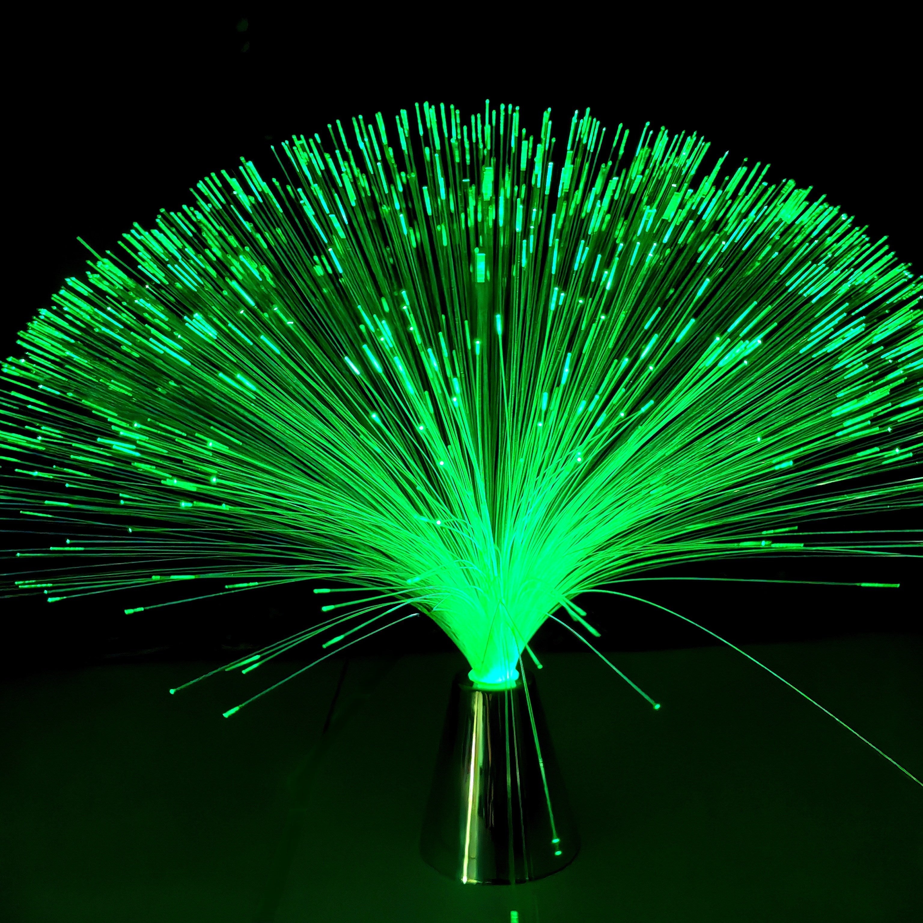 LED Fiber Optic Starry Sky Night Light Battery-Operated Floral Pattern Antique Metal Finish