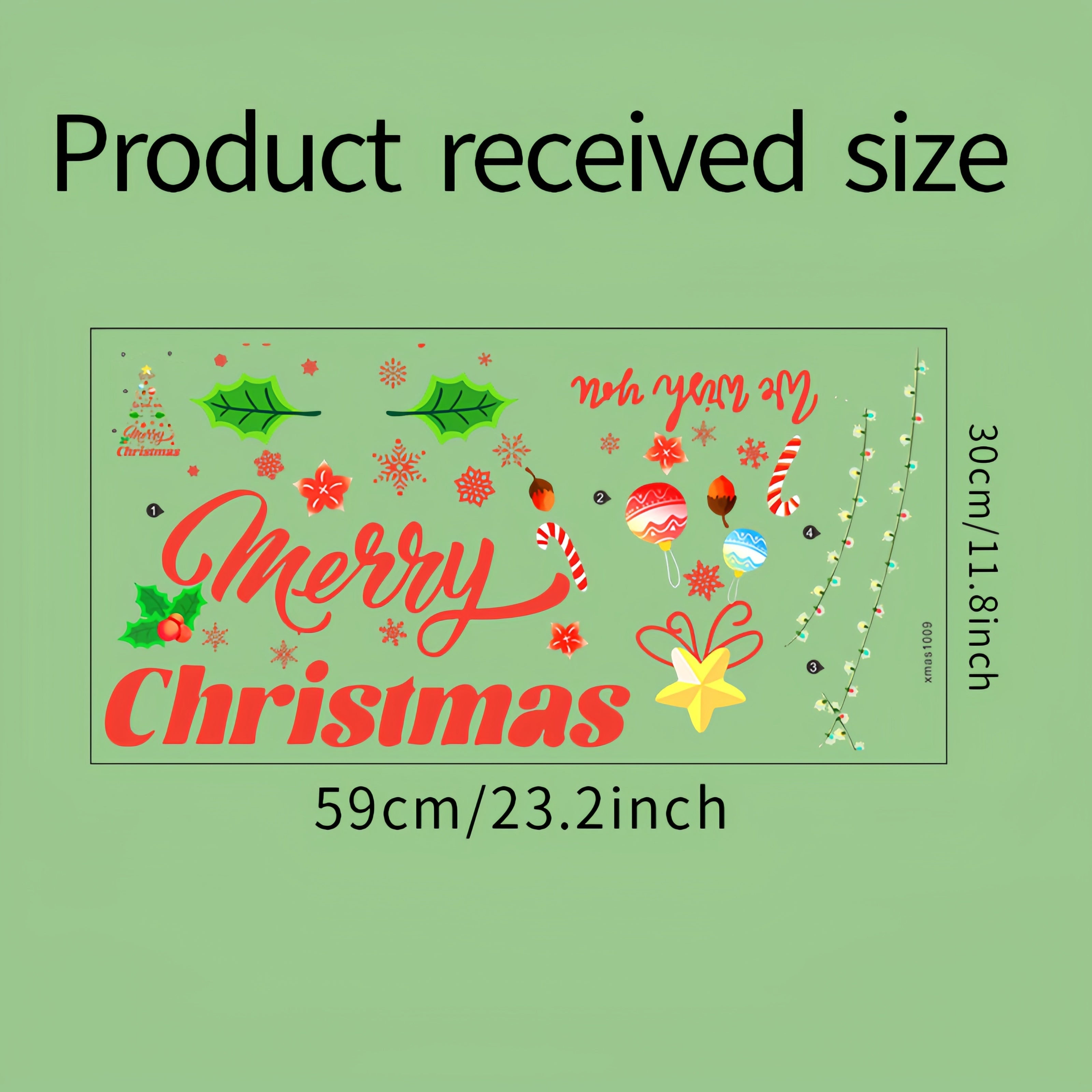 Christmas Tree Window Clings Set Waterproof Holiday Stickers for Glass Doors