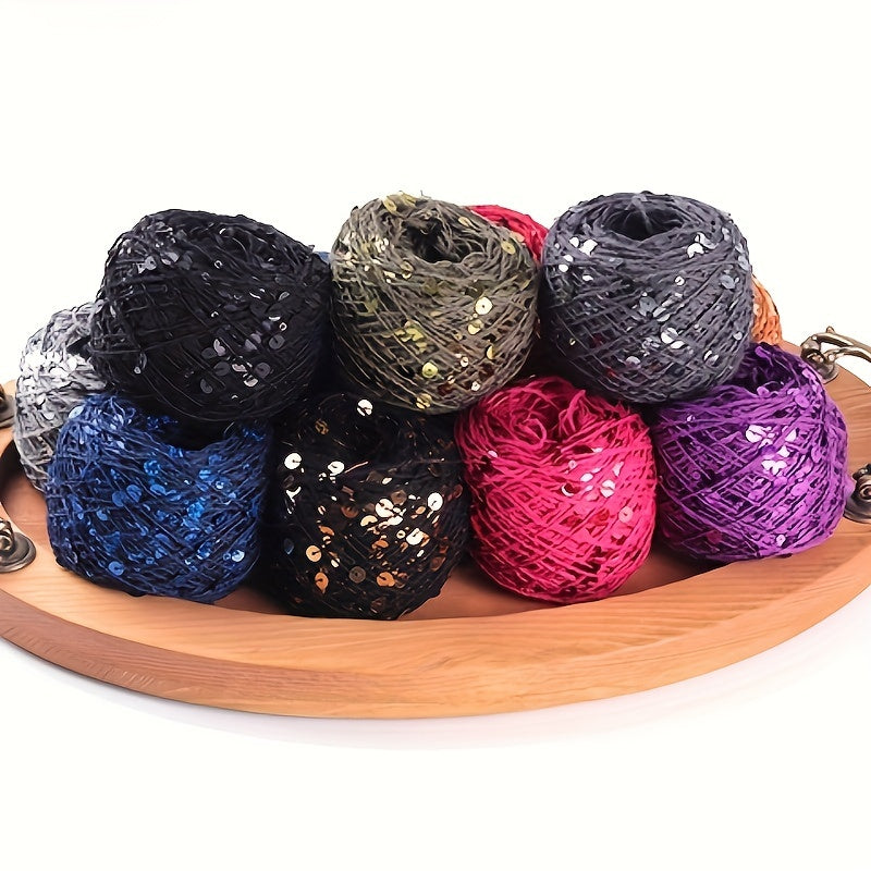 50g Sequin Cotton Yarn 3mm 6mm for Hand Sewing Crafts in Vibrant Colors