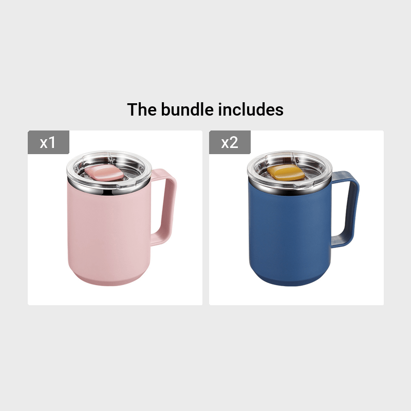 Insulated Stainless Steel Coffee Mug with Handle and Lid for Office Outdoor School