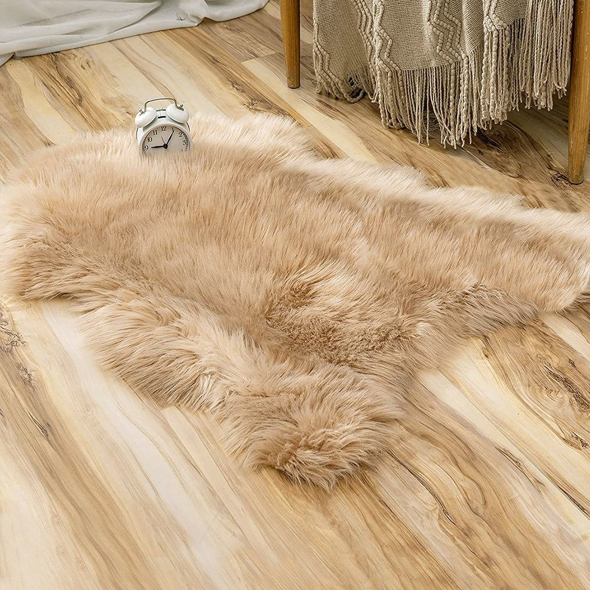 Alfombra de pelo sintético suave y acogedora con estampado de animales para sala de estar, dormitorio y sofá