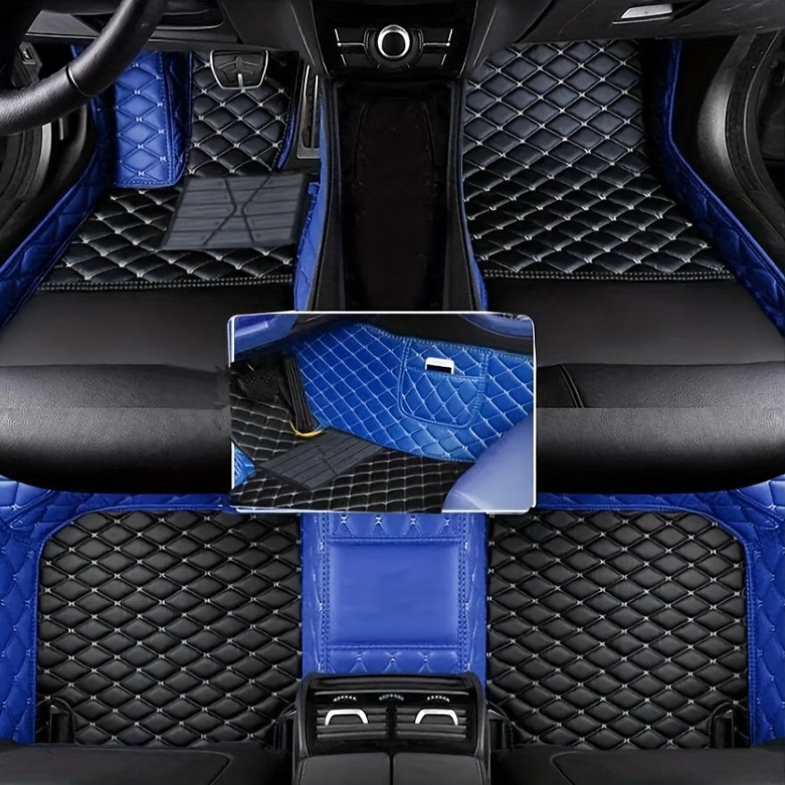 All-Weather Faux Leather Car Floor Mats for EV 2021-2025 Black Set