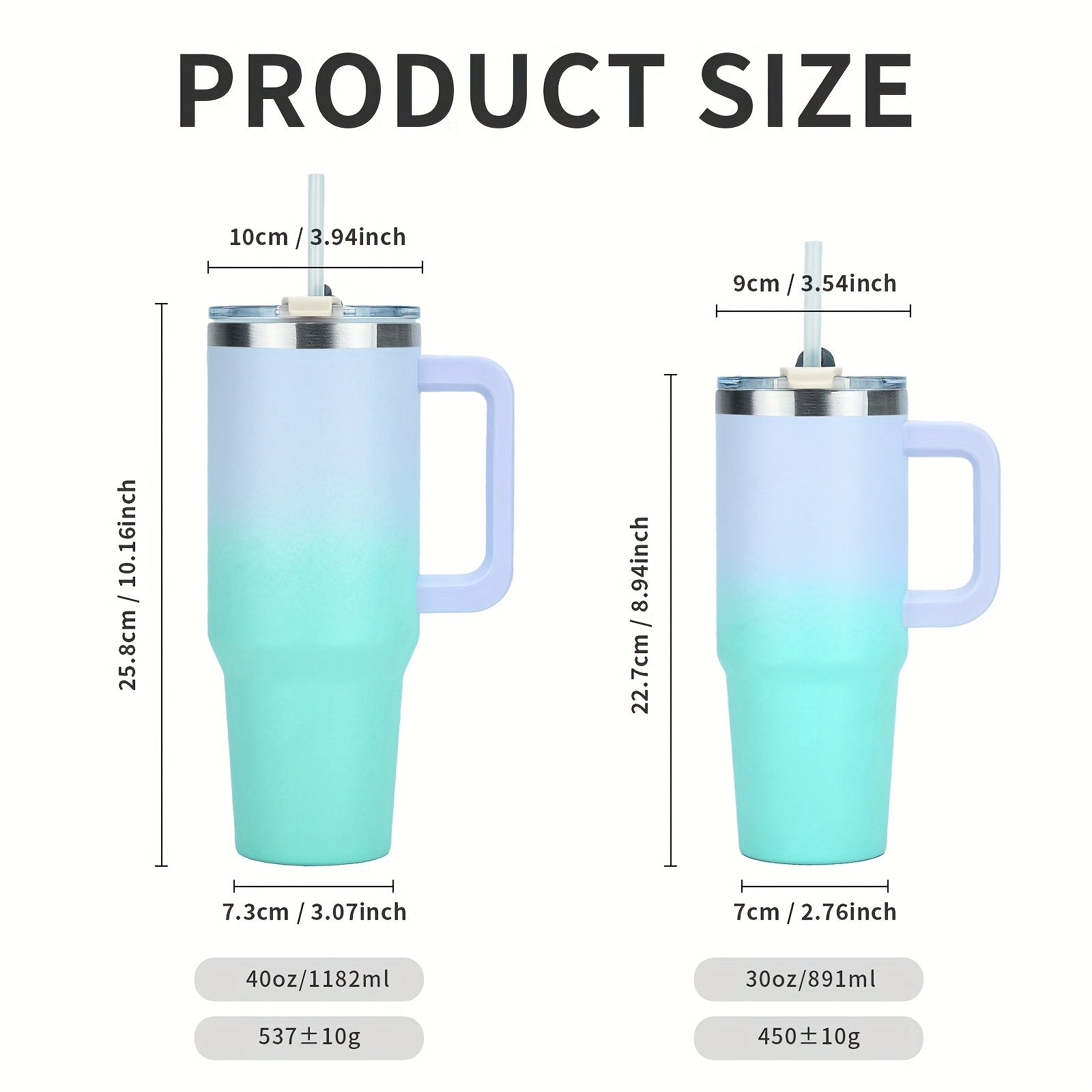 Vaso de doble pared de acero inoxidable con tapa con asa y pajilla, aislado al vacío para bebidas calientes y frías