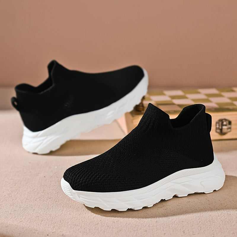 Kids Slip-On Sneakers Boys Girls Breathable Fabric Non-Slip Sole All-Season Low Top