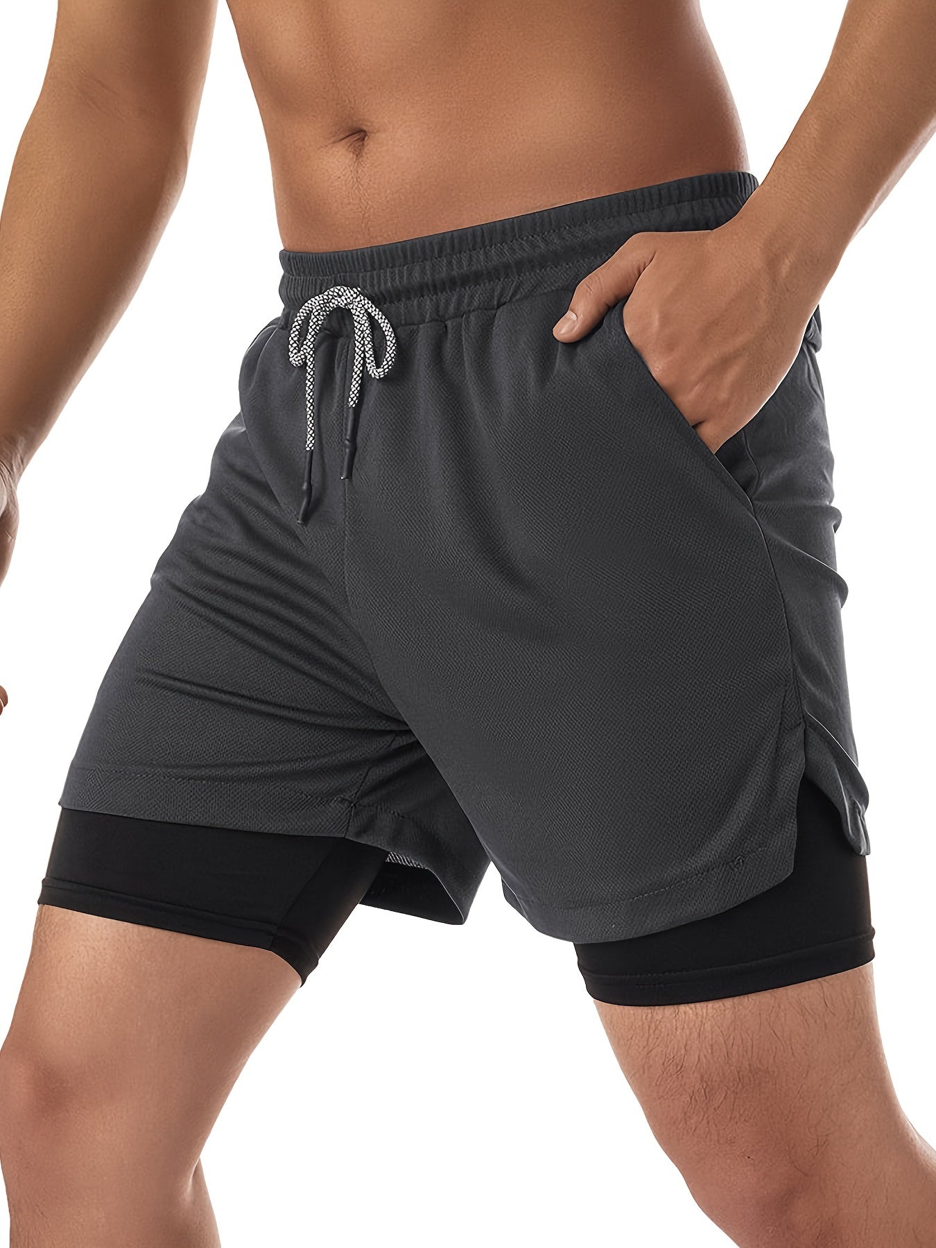 Conjunto de moda para hombre en poliéster con camiseta sin mangas con estampado de letras y pantalones cortos con cordón