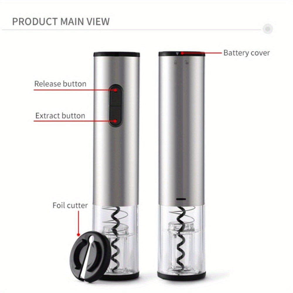 Нержавеющая сталь Электрическая пробка для вина на батарейках Автоматическая Прочная