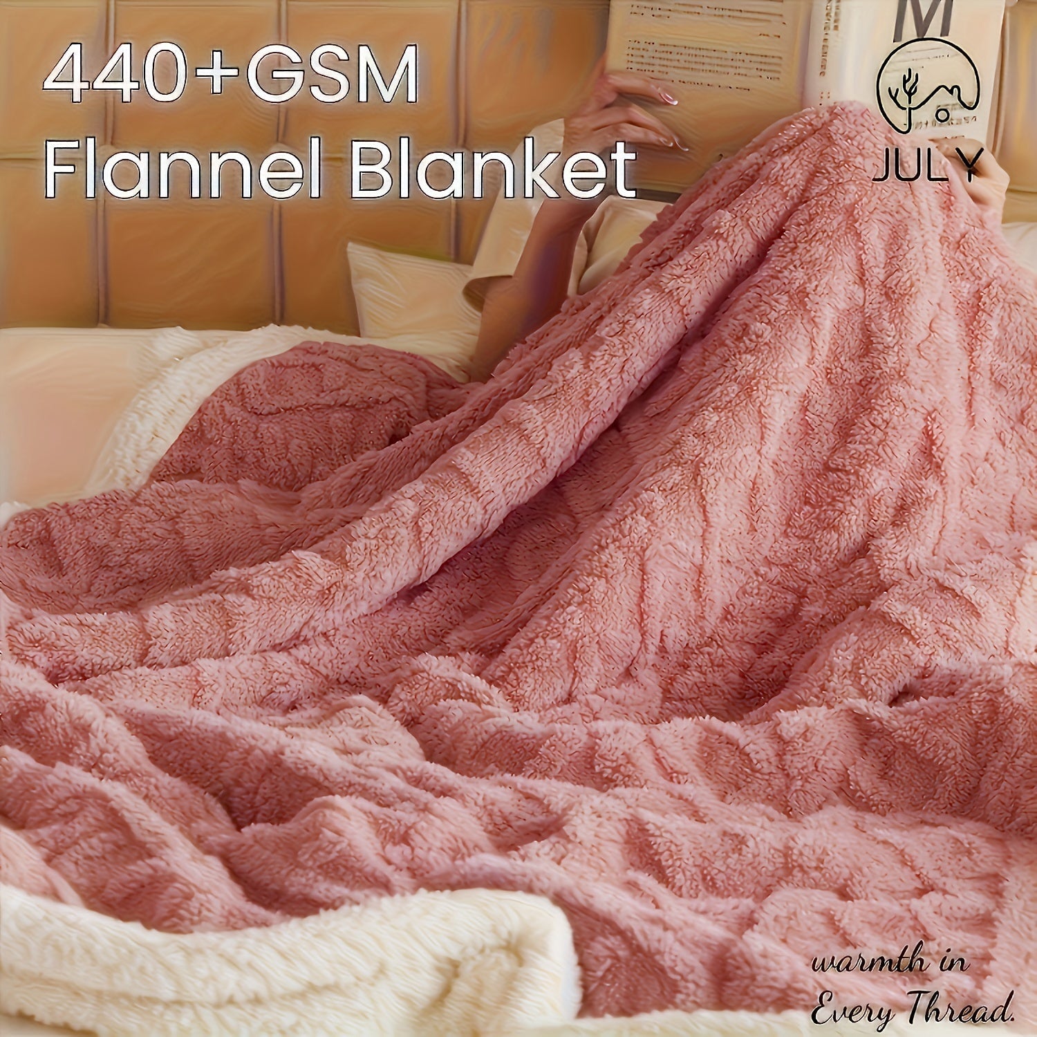 Reversible Sherpa Bed Blanket with Geometric Pattern for Autumn and Winter All-Season Sofa Throw Machine Washable