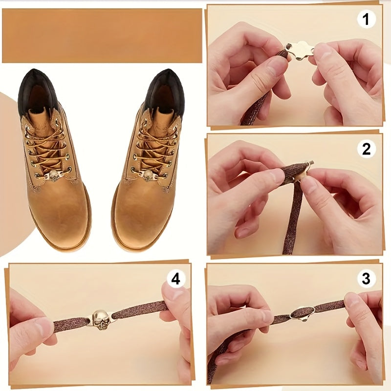 Unisex Skull-Themed Shoe Laces Wristbands Anklets Trendy Accessories