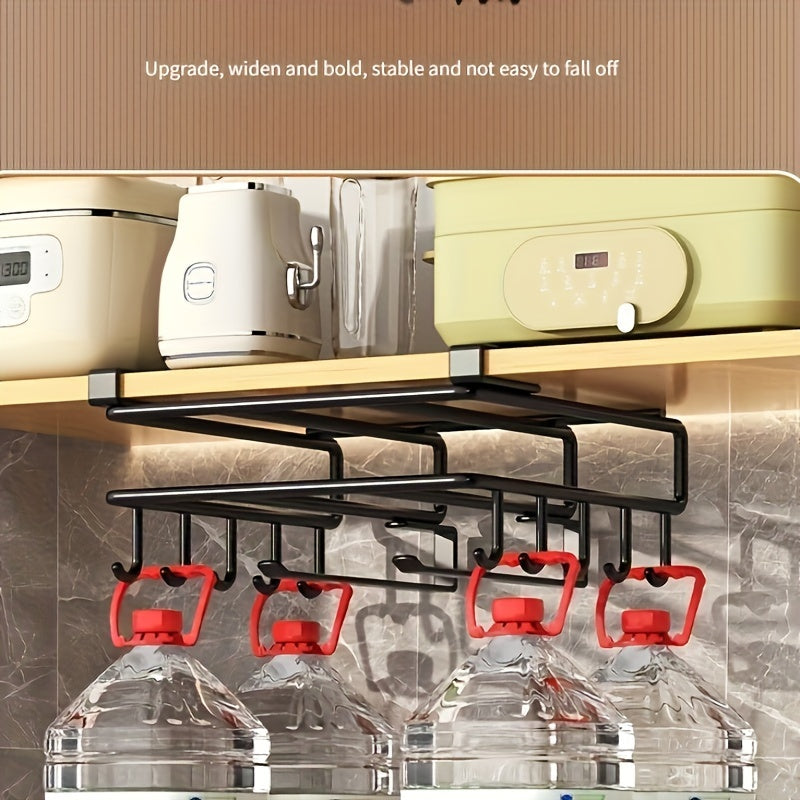 Estante colgante de acero inoxidable para debajo de los armarios, organizador de pared para cocina, almacenamiento