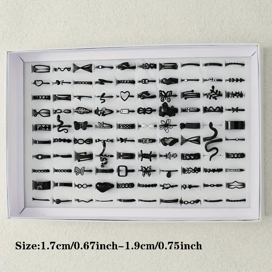 Ayollar uchun 30 ta Butterfly Love Alloy uzuklar to'plami, zamonaviy va ko'p qirrali zargarlik buyumlari