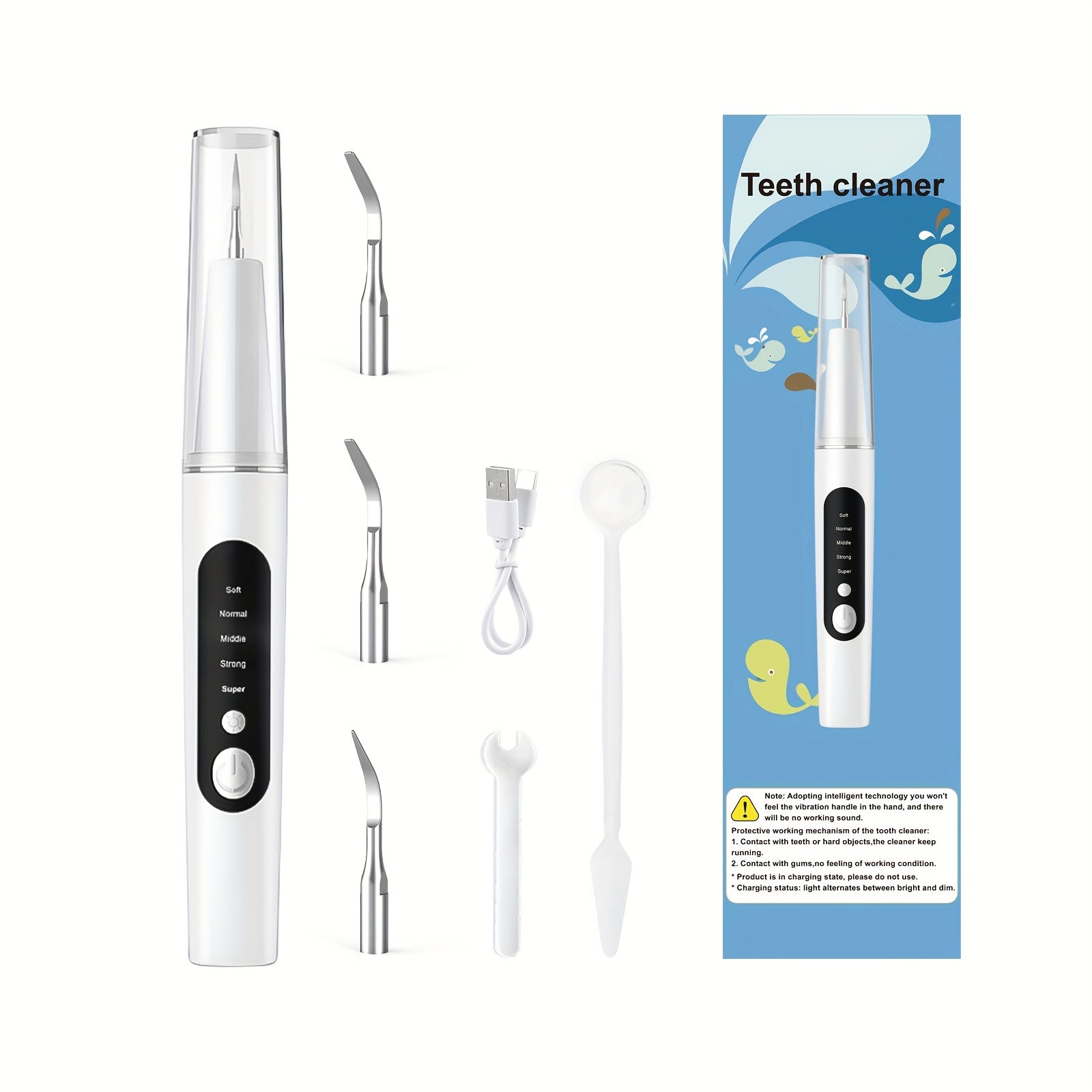 28,000 Vibration Frequency Electric Tooth Cleaner Kit - USB orqali zaryadlanadigan, chuqur og'iz parvarishi uchun - Portativ dizayn, uyda va sayohatda ideal, mukammal bayram sovg'asi