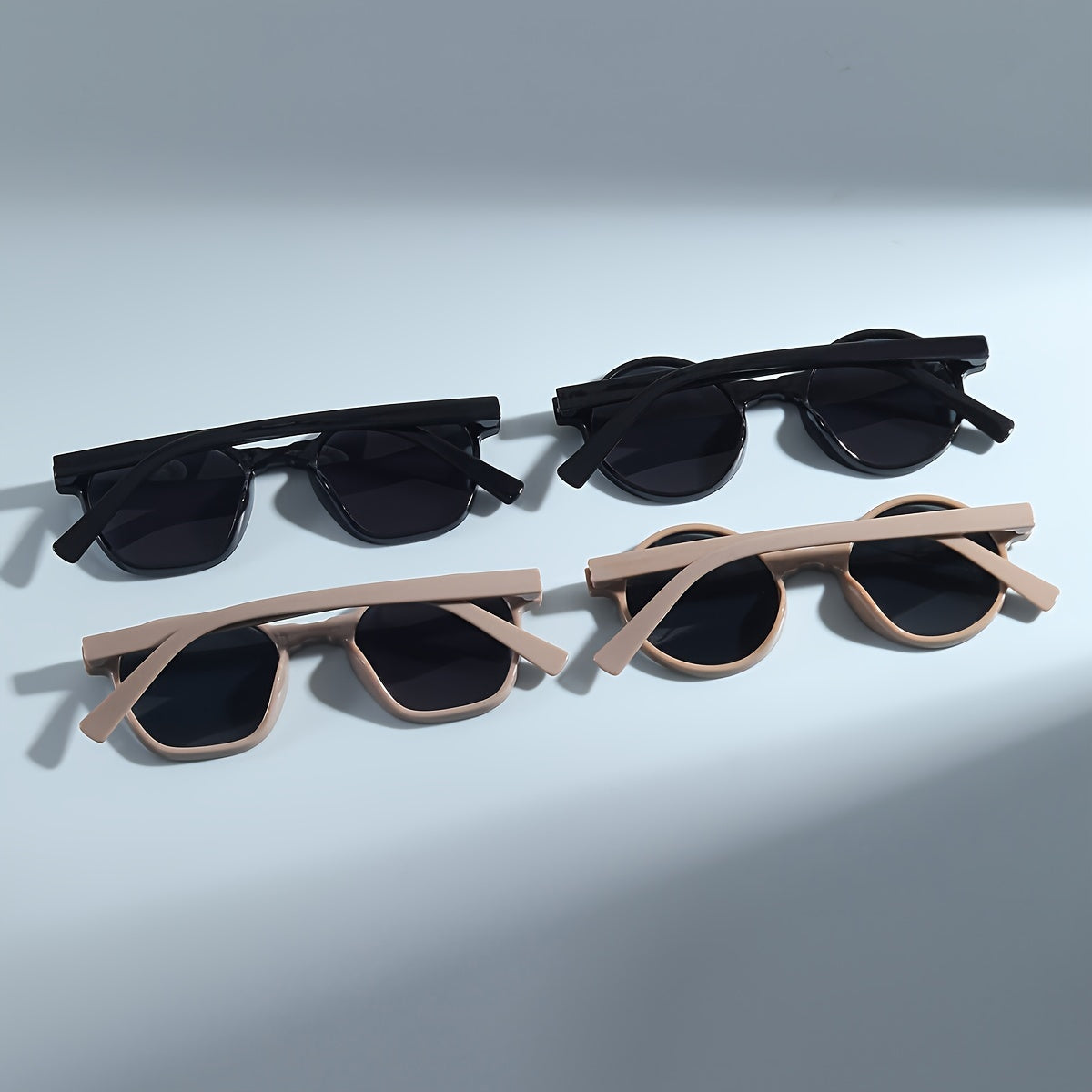 Kids' Square and Round Fashion Sunglasses for Children PC Frame 4 Pack