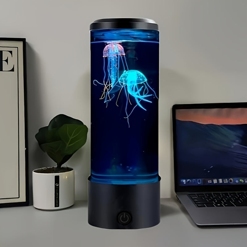 LED Jellyfish Mood Night Light Dimmable Color Changing Tabletop Indoor Night Lamp
