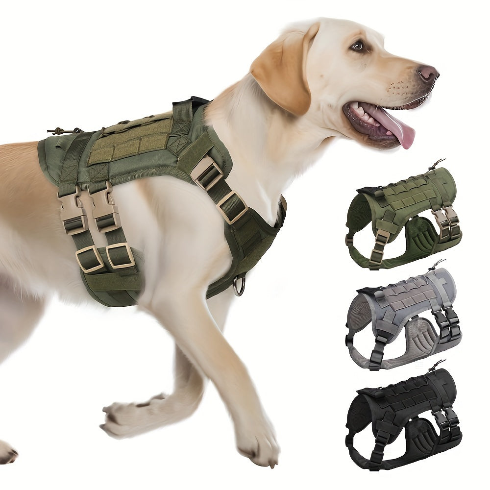 Dog Harness Tactical Chest Strap for Medium and Large Dogs Outdoor Walking Polyester No Battery