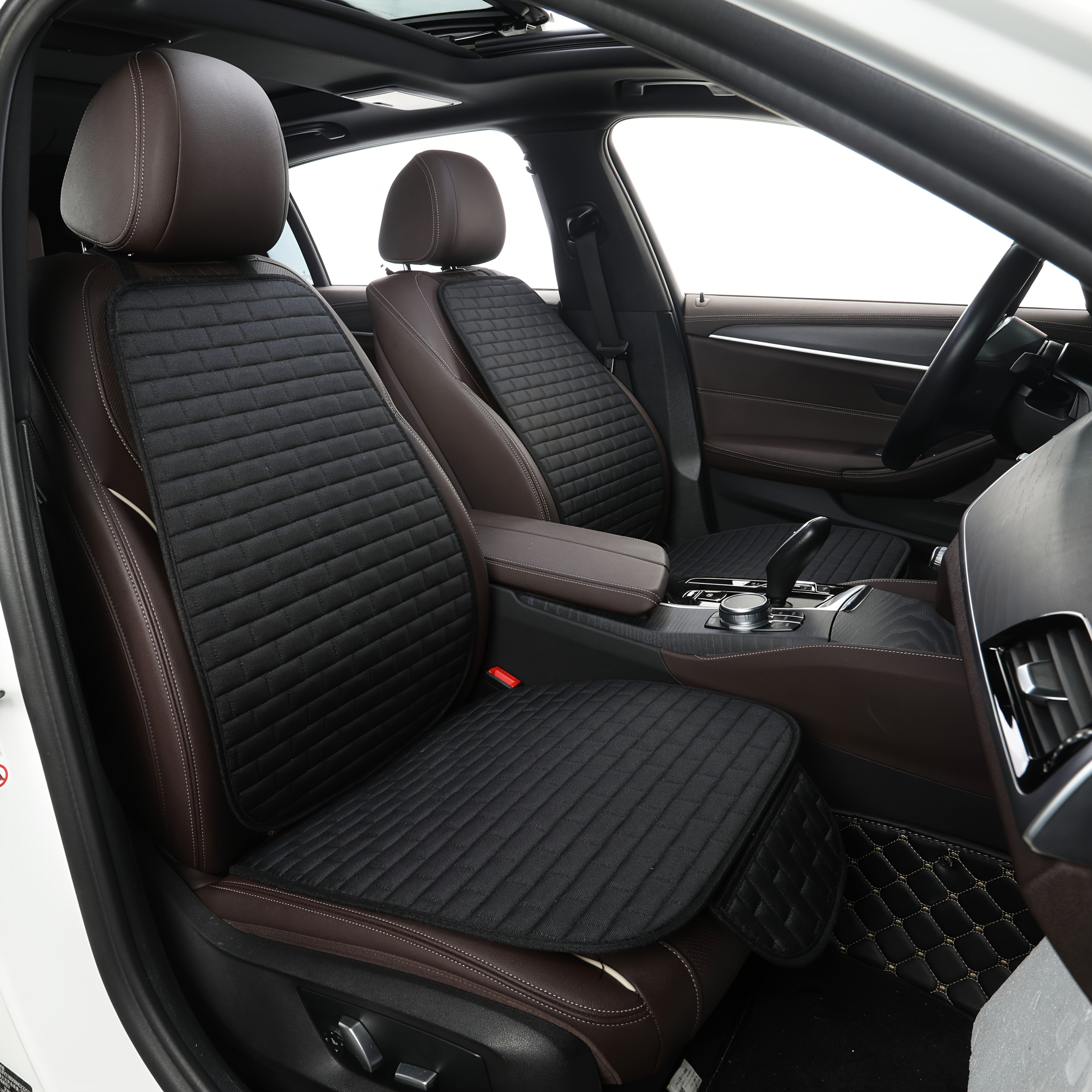 Universal Car Seat Mat Waterproof Linen Texture Stain-Resistant Easy Clean