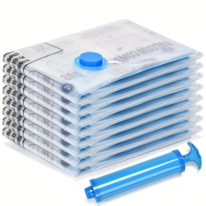 Set of 6 Vacuum Storage Bags for Clothes and Quilts with Manual Pump