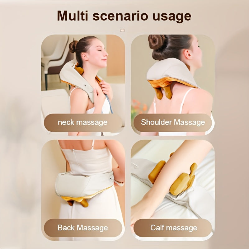 USB orqali zaryadlanadigan yelka va bo'yin massajchisi, elektr barmoq bosimi bilan, orqa, bel va bo'yin uchun chuqur to'qima massaji, qo'l bilan ishlatish shart emas, ota-onalar, keksa odamlar, ayollar uchun mukammal sovg'a.