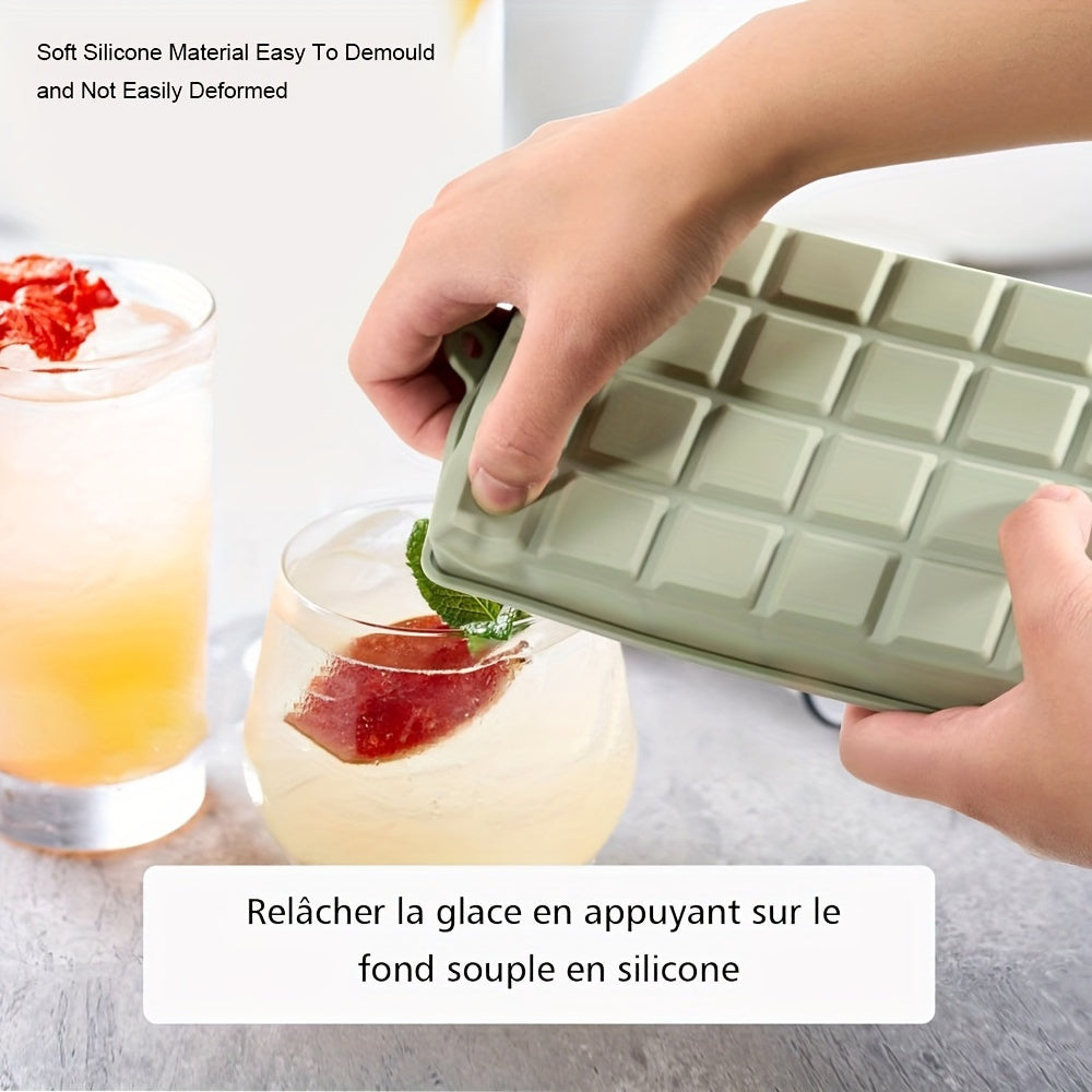 Bandeja de silicona para cubitos de hielo 24-celdas molde flexible para hacer hielo